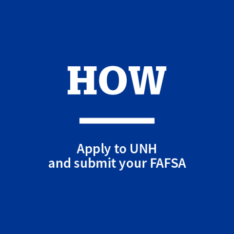 HOW graphic Apply to UNH and submit your FAFSA