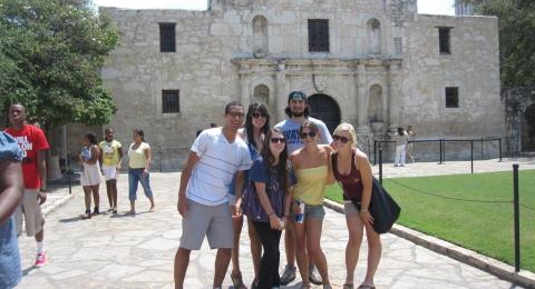 Students visit The Alamo while on exchange in Texas
