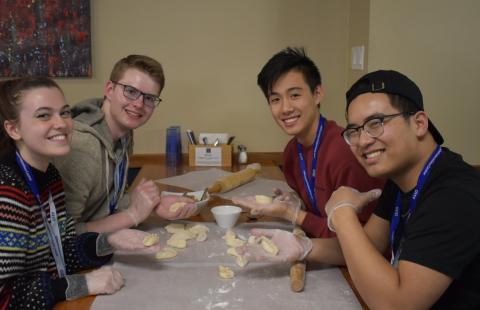 Marco Yan and friends making dumplings