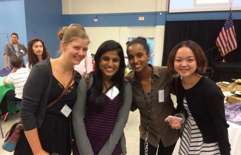 UNH undergraduate students smiling for picture