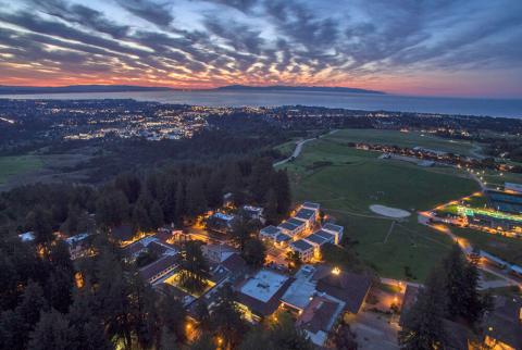 An aerial view of the beautiful UCSC campus