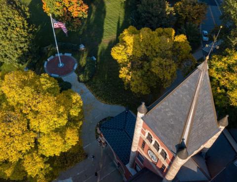 campus view in the autumn