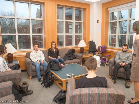 students meditating