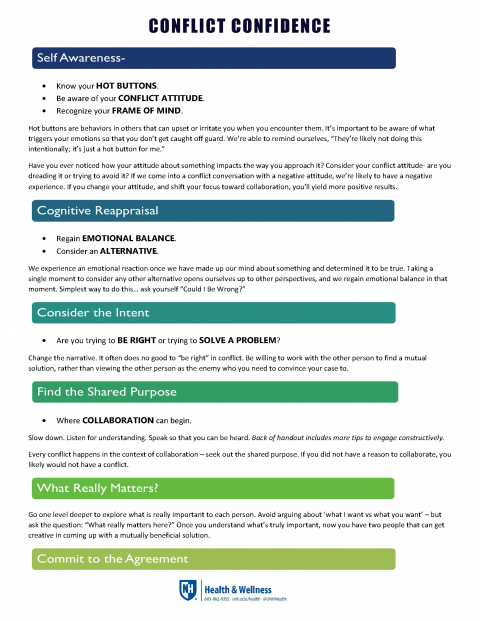 conflict confidence handout