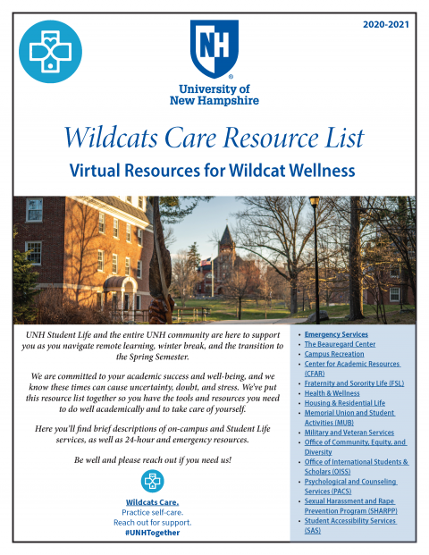 Wildcats Care Resources Cover Page