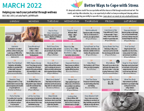 March 2022 Wellness Calendar