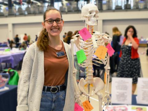 grace roy with skeleton