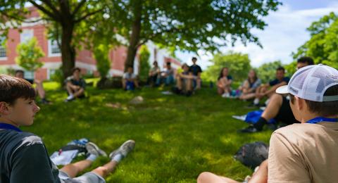 students at orientation