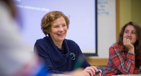 A woman teaching a class
