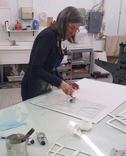 Chris Beneman in her studio