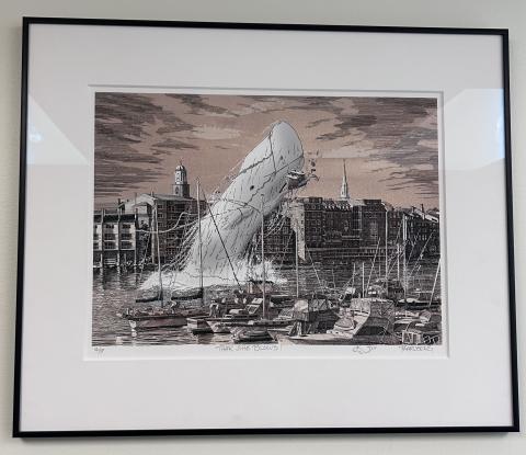 A whale in a harbor