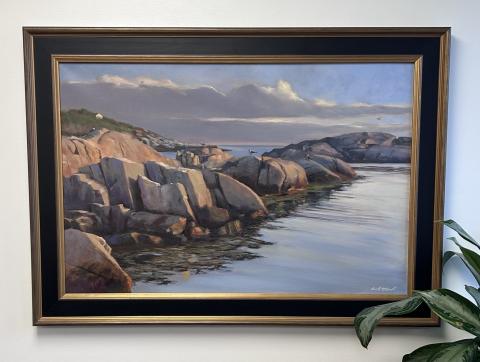 Painting of beach rocks