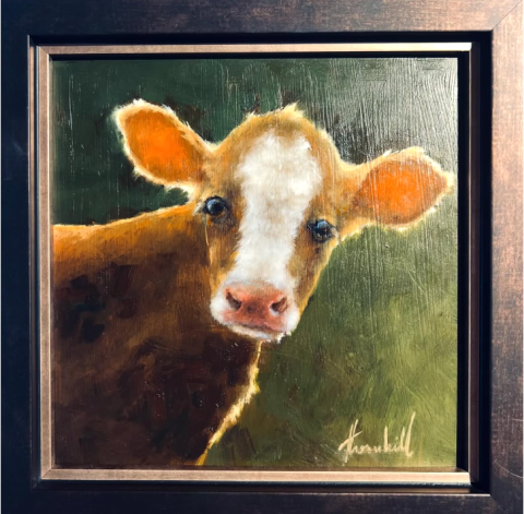 a painting of a calf