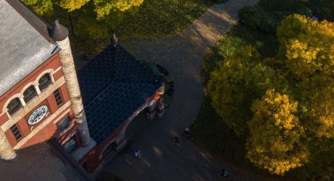 Aerial view of T-Hall