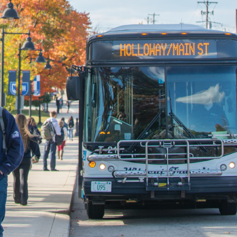 Bus on campus