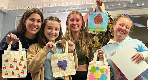 Tote bag decorating at Scott