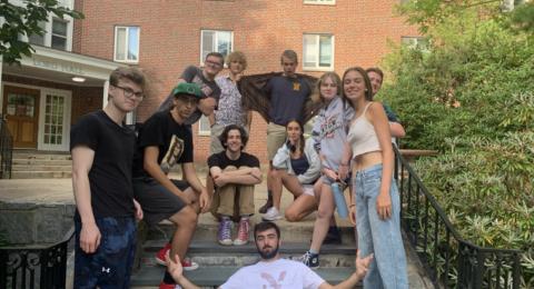 Residents Posing Outside Lord Hall