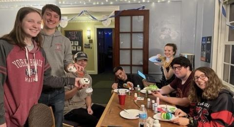 Pumpkin painting social at Scott