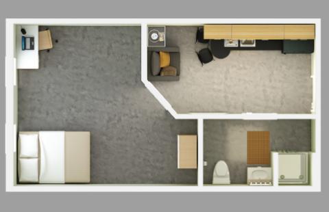 One bedroom Double Layout