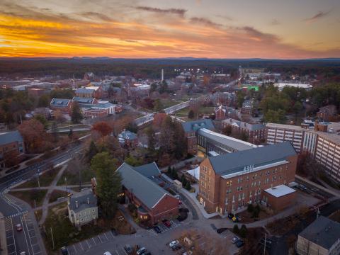 campus at dusk