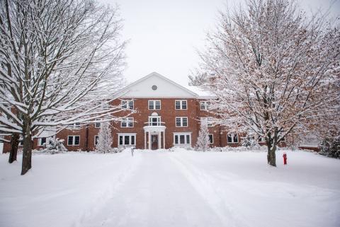 Sawyer Hall in the winter