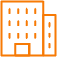 Orange icon of a building