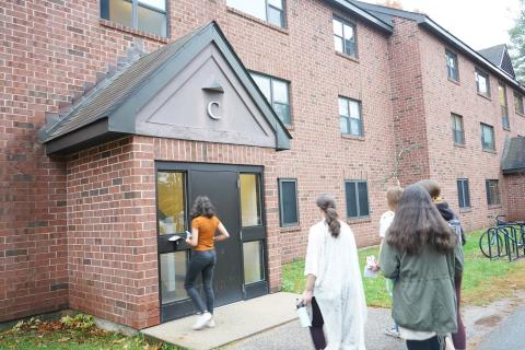 Students entering Woodside C