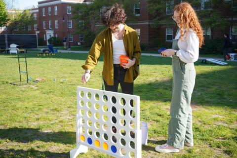 Mills Exterior - Students Playing Lawn Games