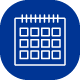 Calendar icon with blue background