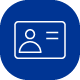 Icon of ID card with blue background