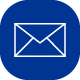Icon of envelope with blue background