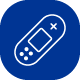 Video game icon on blue background