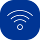 Wifi logo on blue background