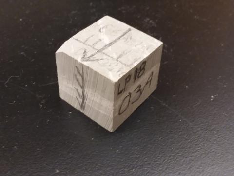 Cut rock sample