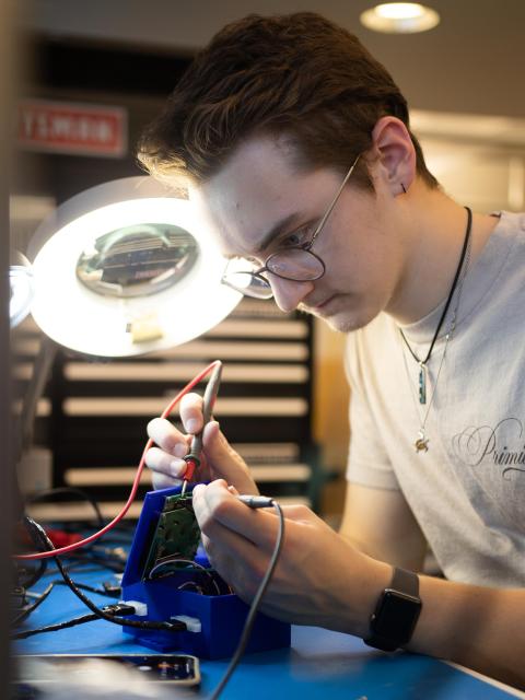 Nolan Juneau in the lab