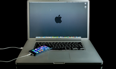 iPhone Tethered to Macbook