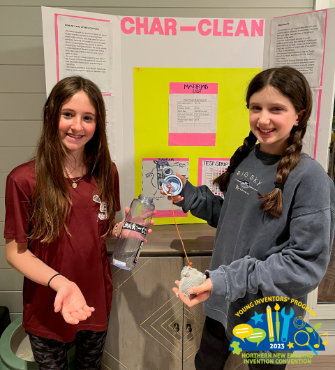 Winners at the 2023 Northern New England Invention Convention for the "Char Clean".