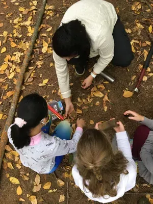 Students measure soil