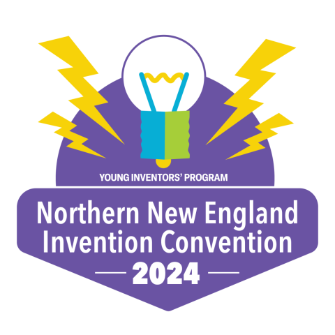 2024 Northern New England Invention Convention graphic with lightning bolts and light bulb