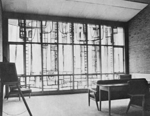 historic windows in memorial room