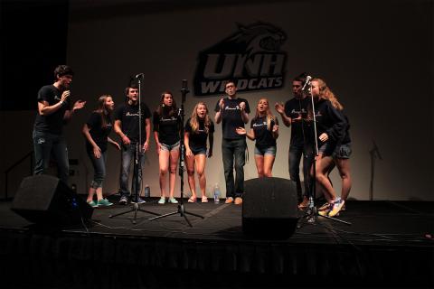 Acapella group performing