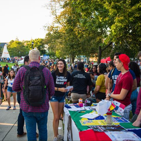 students at university day