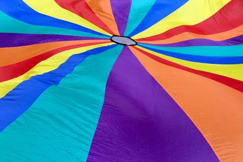 Rainbow parachute from underneath.