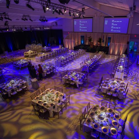 Granite State Room decorated for Evening of Distinction