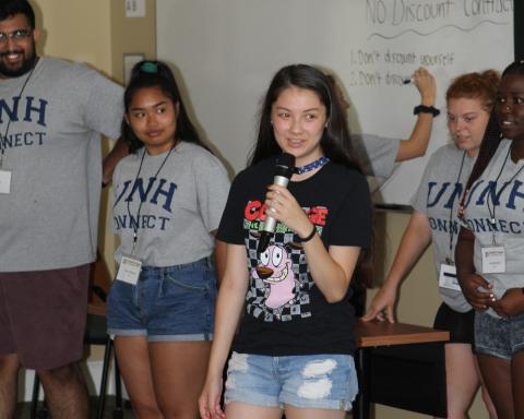 Connect students presenting in the classroom