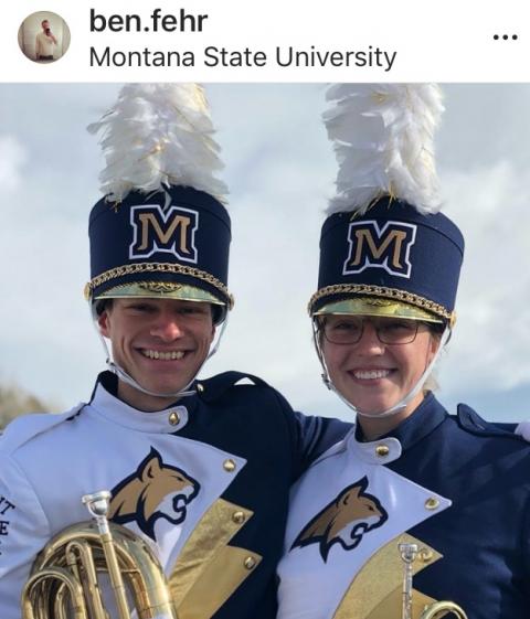 MSU Marching Band members