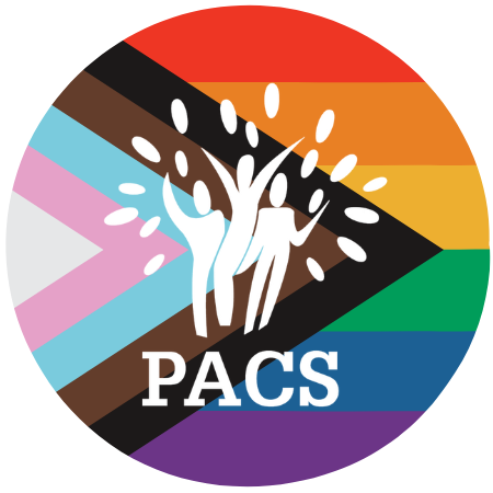 Diversity flag with PACS logo