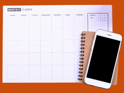 Image of a calendar and cell phone