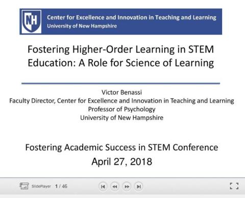 Fostering Higher-Order Learning in STEM Education PowerPoint slideshow