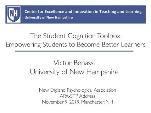 2018-2022 The Student Cognition Toolbox: NEPA Presentation PowerPoint slides 2019